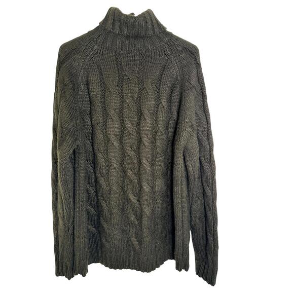 Black Cable Knit Turtleneck Sweater - Picture 7 of 7